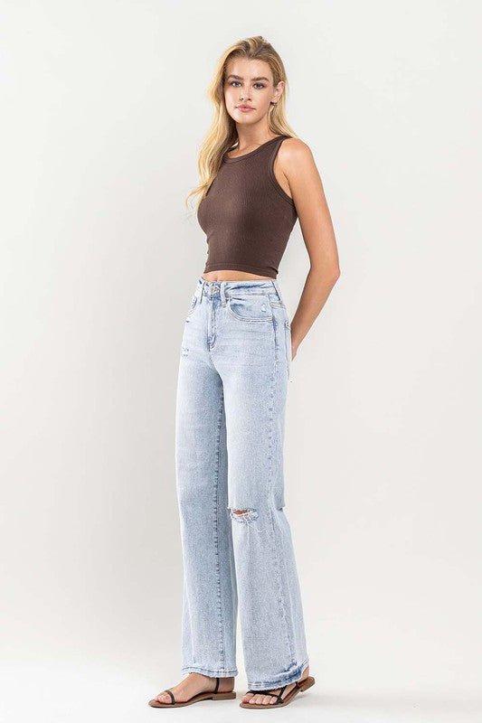 90s Vintage Super High Rise Flare Jeans - Vervet By Flying Monkey