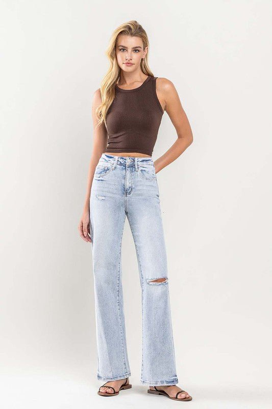 90s Vintage Super High Rise Flare Jeans - Vervet By Flying Monkey