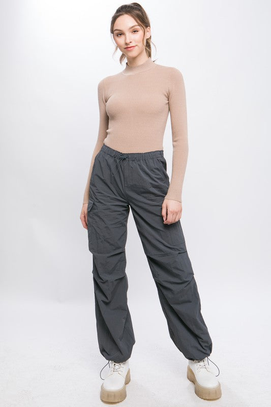 Loose Fit Parachute Cargo Pants - Love Tree