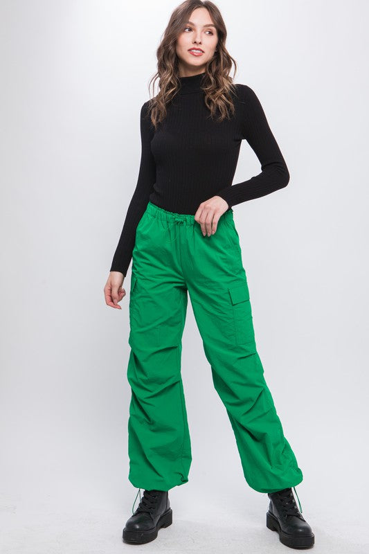 Loose Fit Parachute Cargo Pants - Love Tree