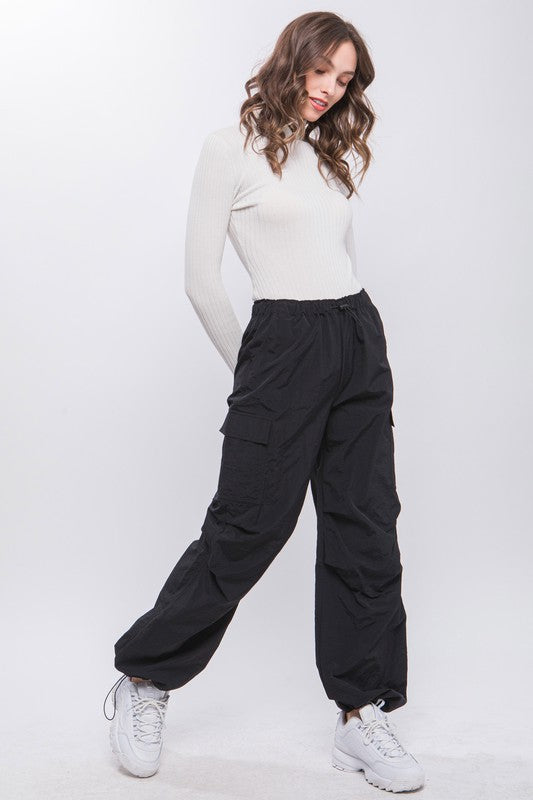 Loose Fit Parachute Cargo Pants - Love Tree