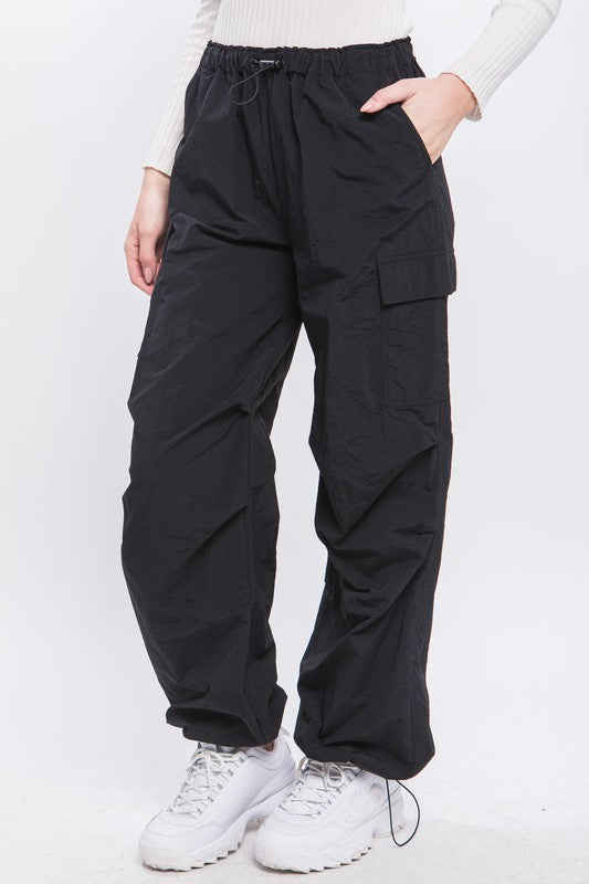 Loose Fit Parachute Cargo Pants - Love Tree