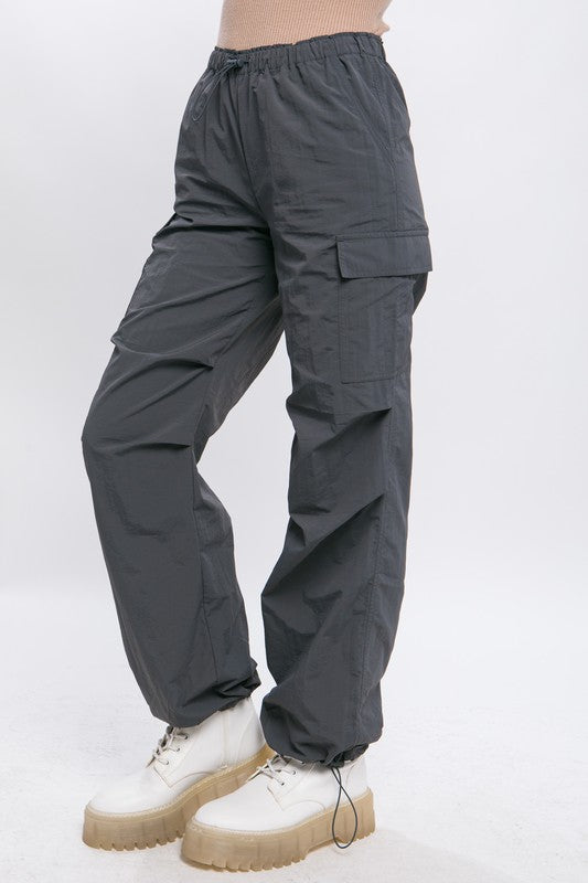 Loose Fit Parachute Cargo Pants - Love Tree