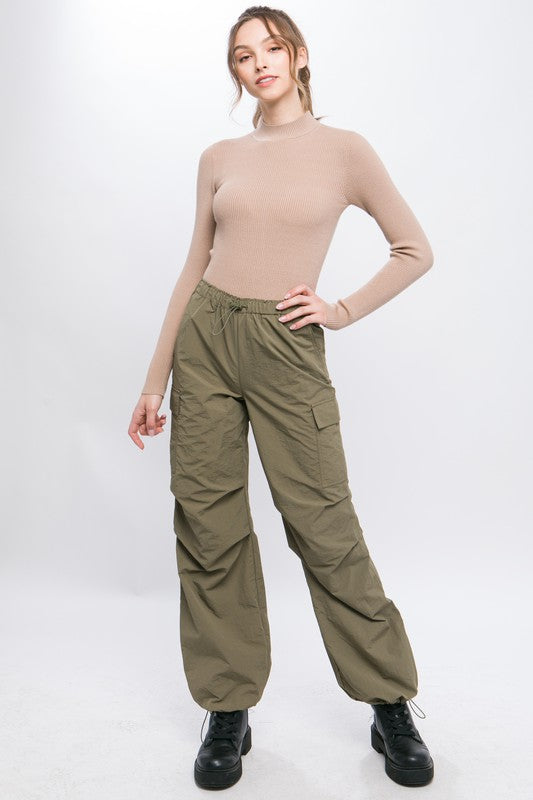 Loose Fit Parachute Cargo Pants - Love Tree