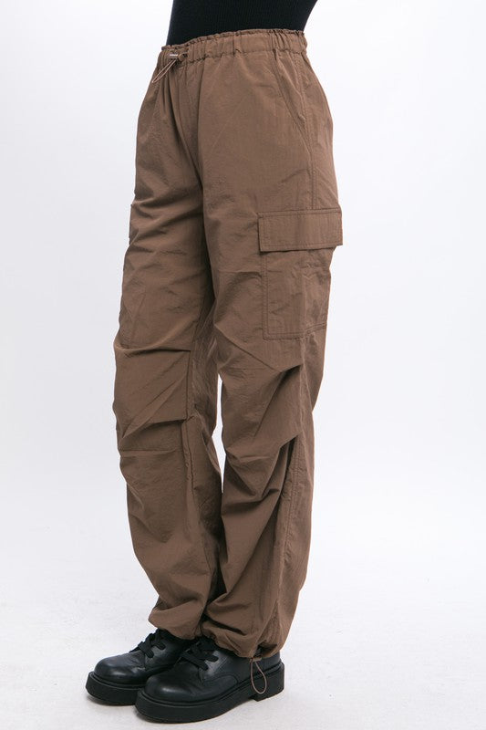 Loose Fit Parachute Cargo Pants - Love Tree