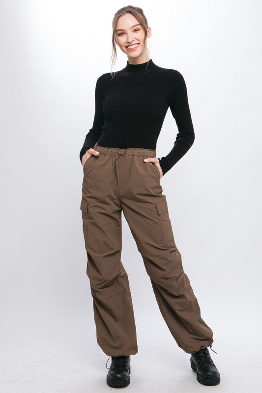 Loose Fit Parachute Cargo Pants - Love Tree