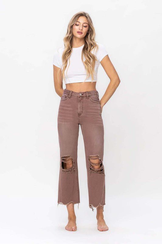 90's Vintage Crop Flare Jeans - Vervet By Flying Monkey