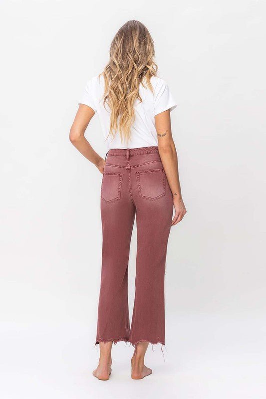 90S Vintage High Rise Crop Flare Jeans - Vervet By Flying Monkey