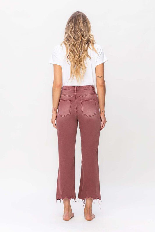 90S Vintage High Rise Crop Flare Jeans - Vervet By Flying Monkey