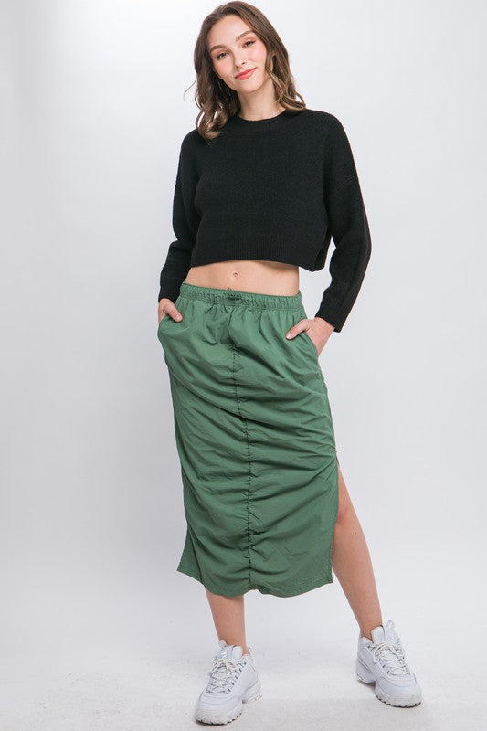 Wool Blend Cropped Sweater Top - Love Tree