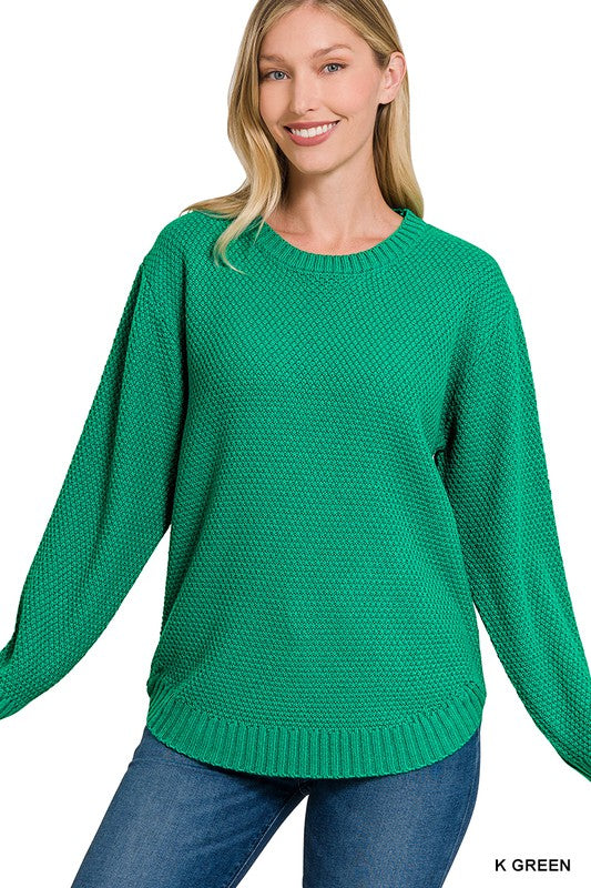 Round Neck Basic Sweater - Zenana