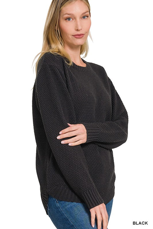 Round Neck Basic Sweater - Zenana