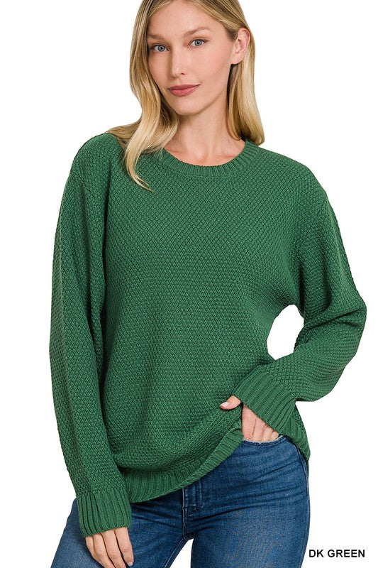 Round Neck Basic Sweater - Zenana