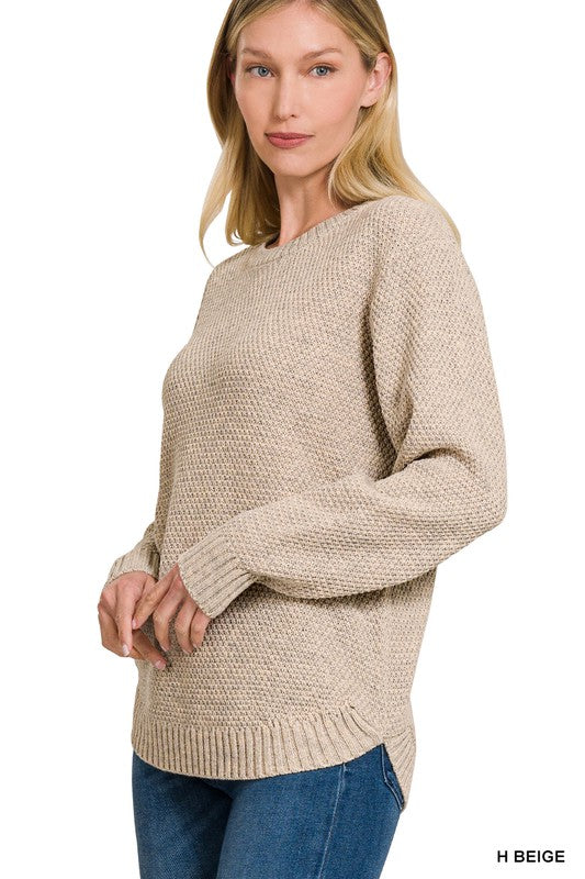 Round Neck Basic Sweater - Zenana