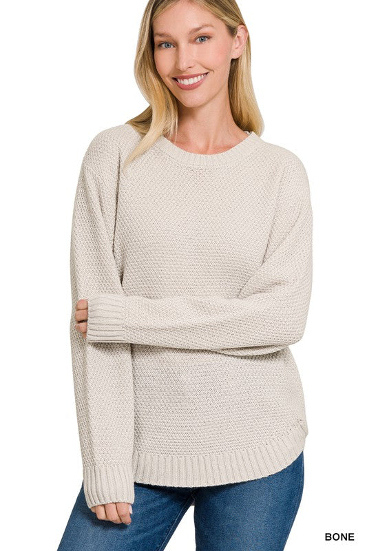 Round Neck Basic Sweater - Zenana