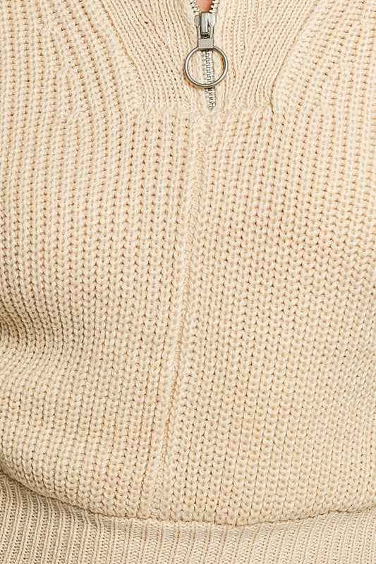 Zipper Sweater Dress - Le Lis