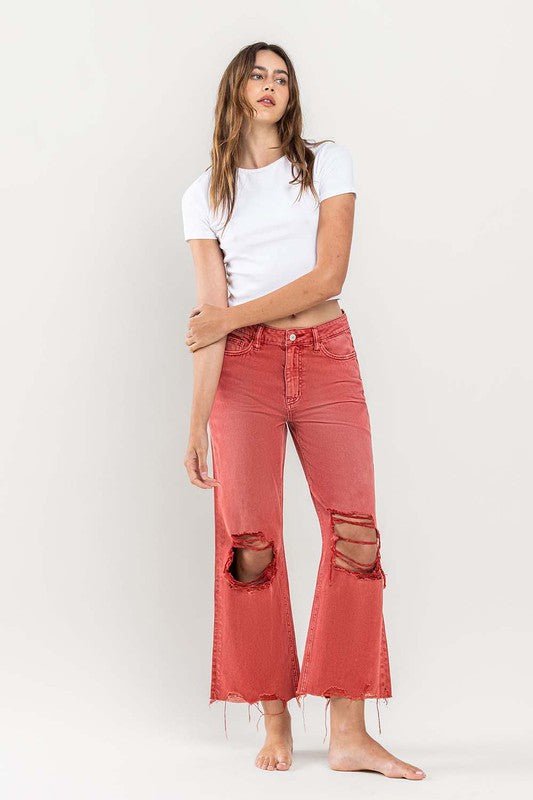 90s Vintage Crop Flare Jeans - Vervet By Flying Monkey