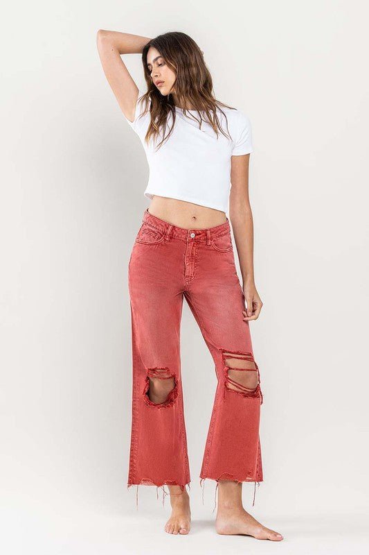 90s Vintage Crop Flare Jeans - Vervet By Flying Monkey