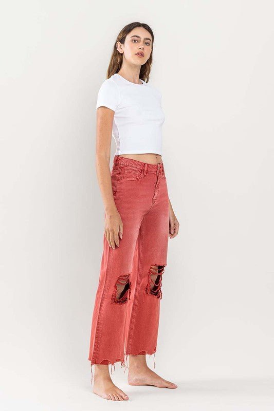 90s Vintage Crop Flare Jeans - Vervet By Flying Monkey