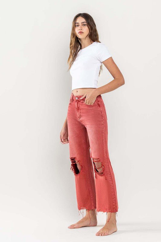 90s Vintage Crop Flare Jeans - Vervet By Flying Monkey