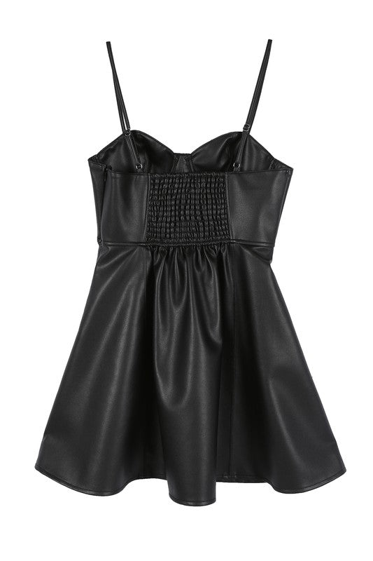 Vegan Leather Bustier Mini Dress - Lilou