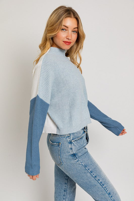 Color Block Oversized Sweater - Le Lis