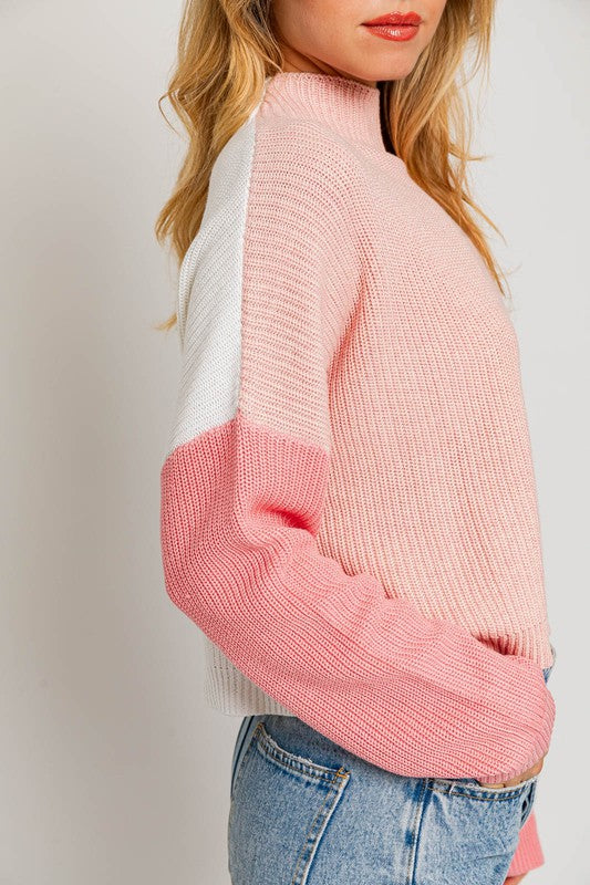 Color Block Oversized Sweater - Le Lis