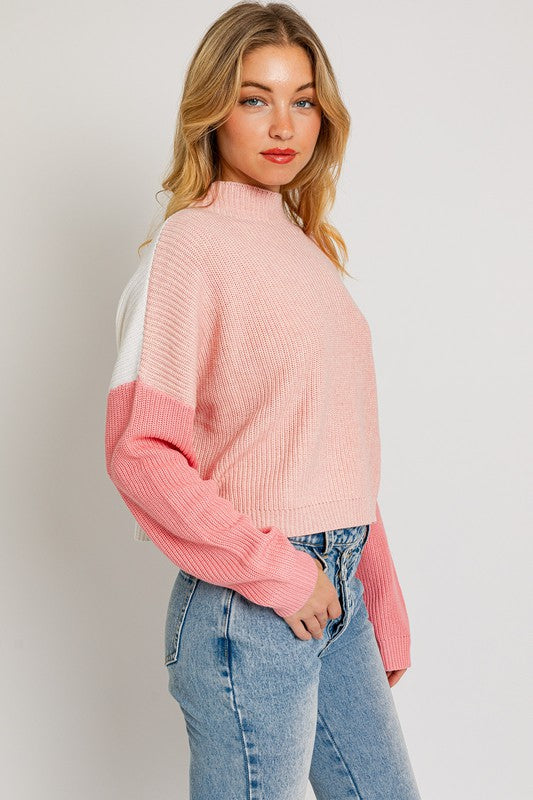 Color Block Oversized Sweater - Le Lis