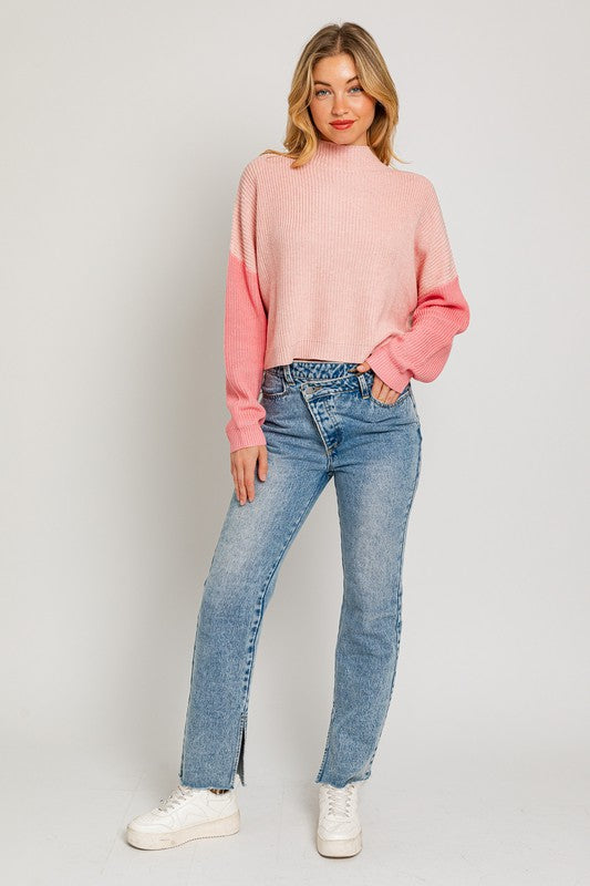 Color Block Oversized Sweater - Le Lis