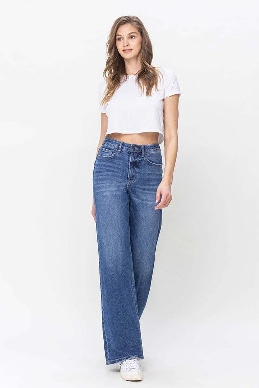 90's High Rise Loose Fit Jeans - Vervet By Flying Monkey
