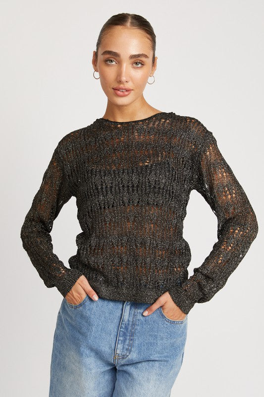 Glitter Yarn Crochet Top - Emory Park