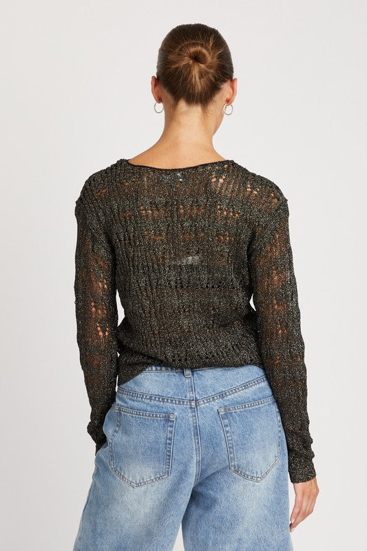 Glitter Yarn Crochet Top - Emory Park