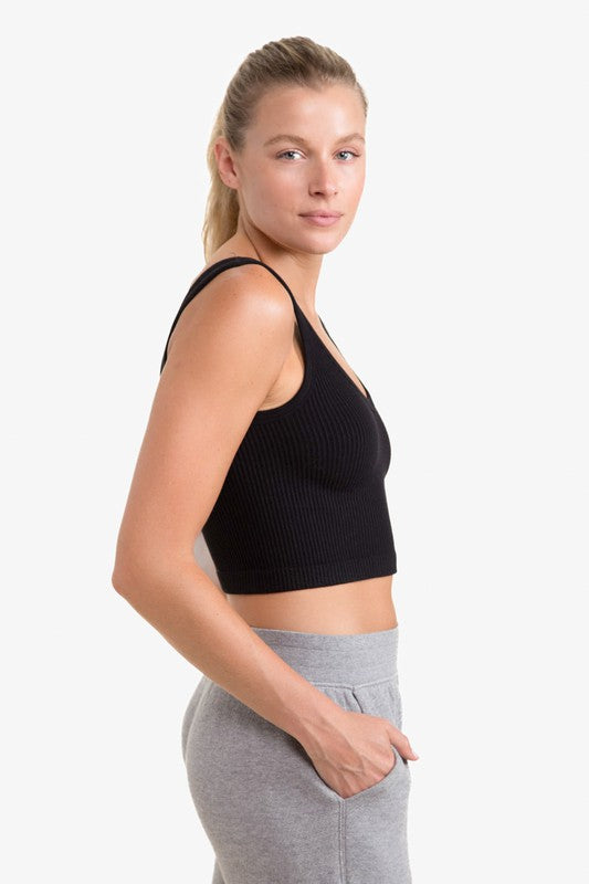 Ribbed Seamless Cropped Tank Top - Mono B