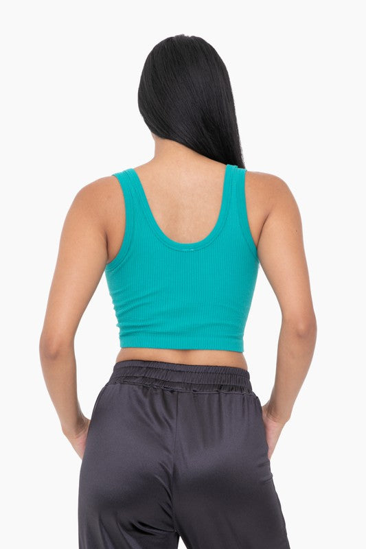 Ribbed Seamless Cropped Tank Top - Mono B