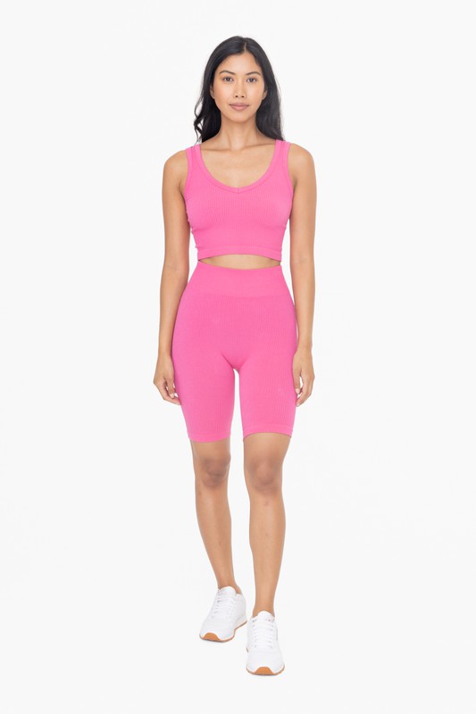 Ribbed Seamless Cropped Tank Top - Mono B