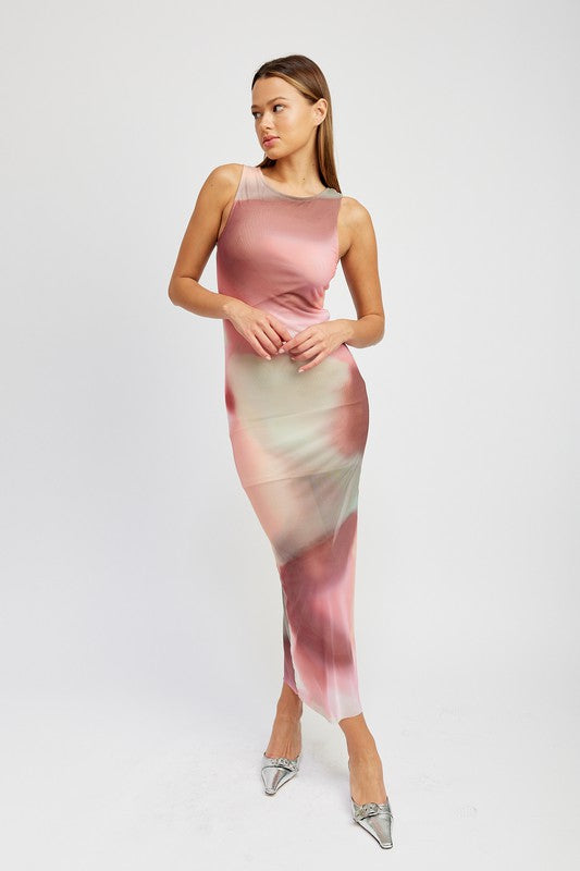 Tie Dye Print Tank Maxi Dress - Emory Park