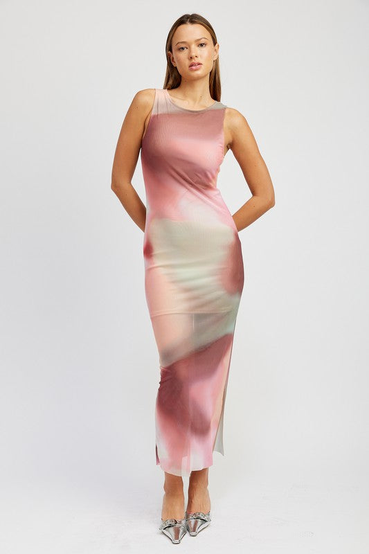 Tie Dye Print Tank Maxi Dress - Emory Park