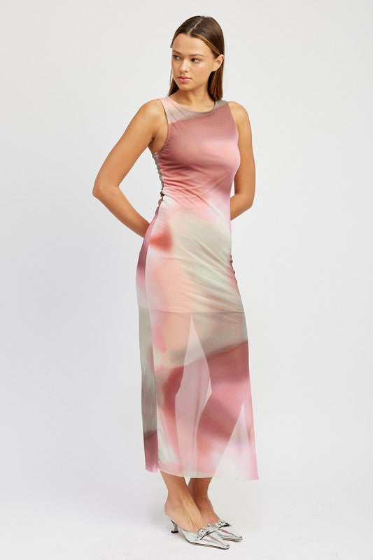 Tie Dye Print Tank Maxi Dress - Emory Park