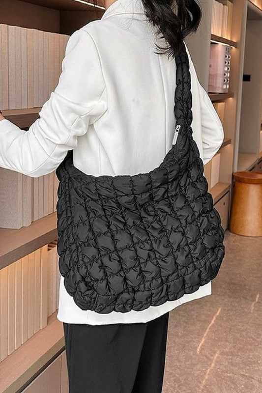 Puff Quilted Crossbody Shoulder Bag - Zenana