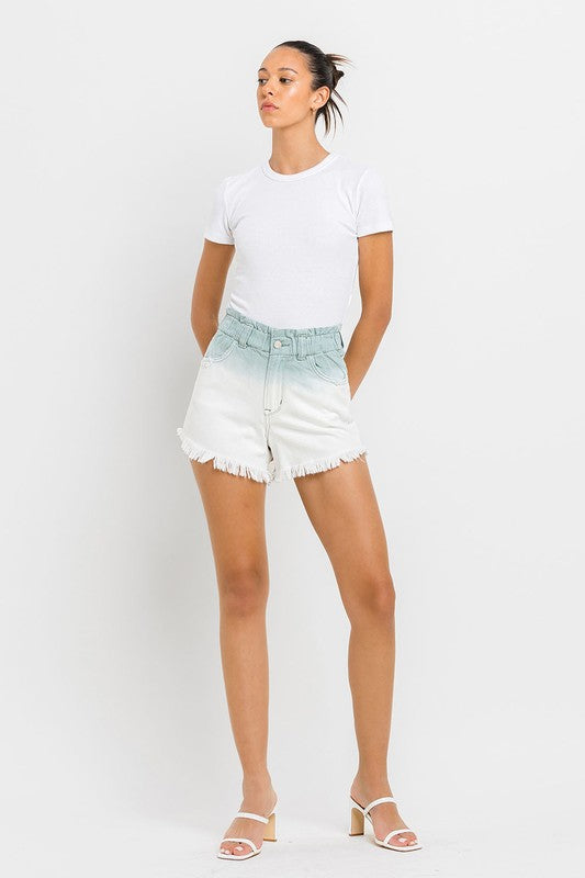 Super High Rise Paperbag Waistband Ombre Shorts - Vervet By Flying Monkey