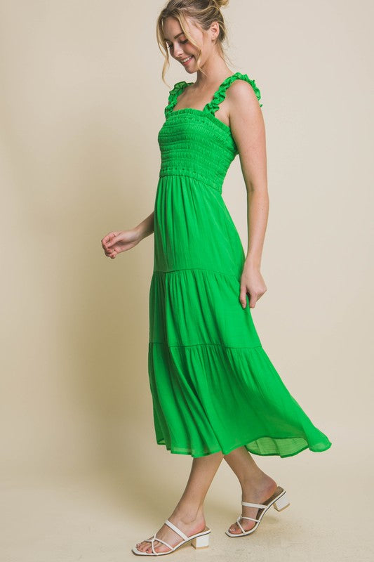 Smocked Bodice Maxi Dress - Love Tree