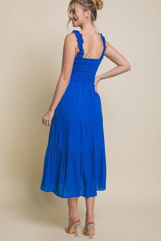 Smocked Bodice Maxi Dress - Love Tree