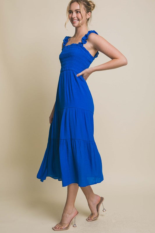 Smocked Bodice Maxi Dress - Love Tree