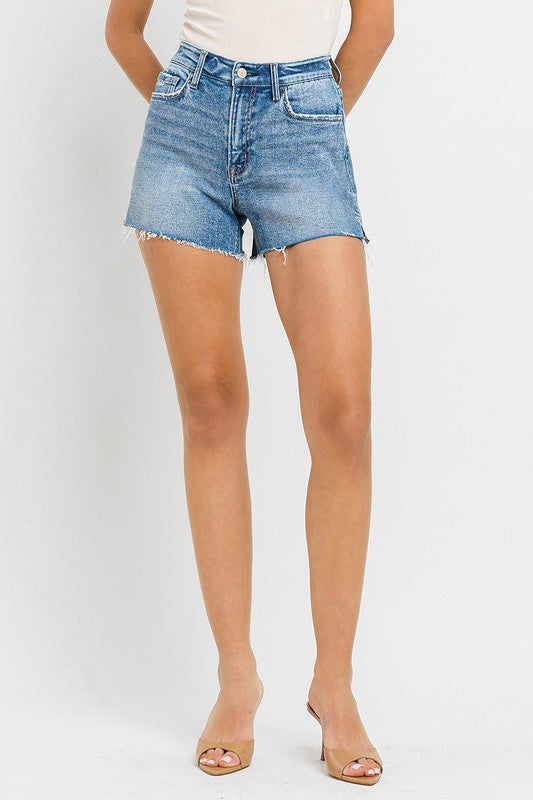 High Rise Side Slit A Line Shorts - Vervet By Flying Monkey