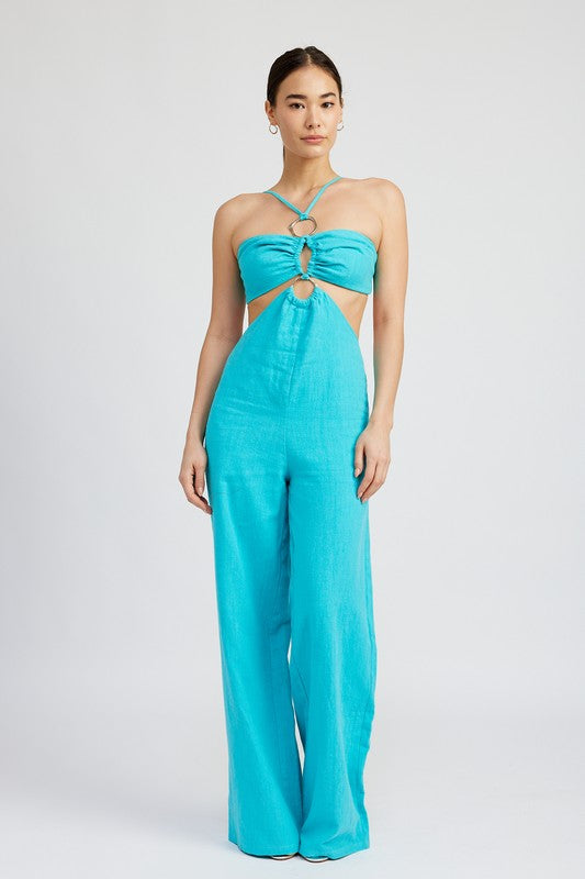 Double O Ring Cut Out Jumpsuit - Emory Park