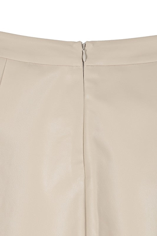 Vegan Leather Pleated Mini Skirt - Lilou