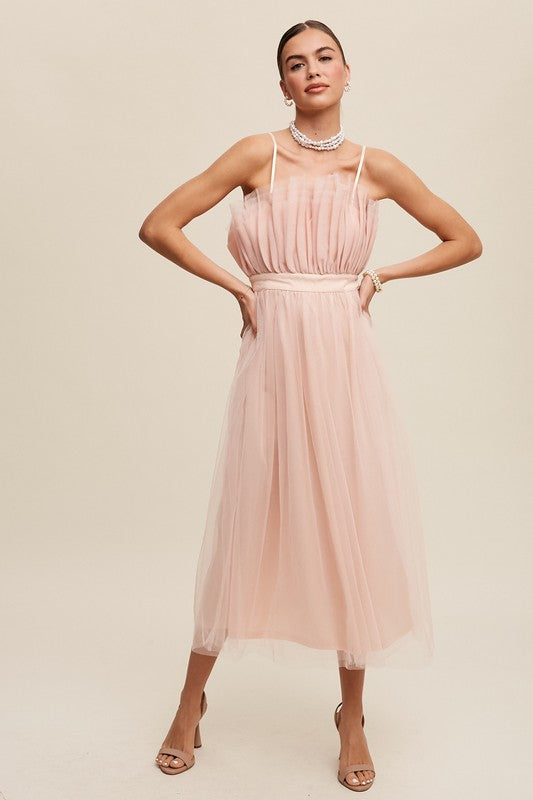 Paper Bag Frill Tulle Maxi Dress - Listicle