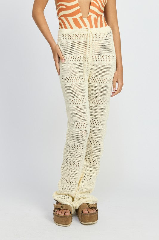 Emory Park Crochet Pants With Drawstrings