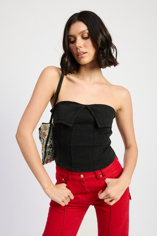 Fold Over Corset Top - Emory Park