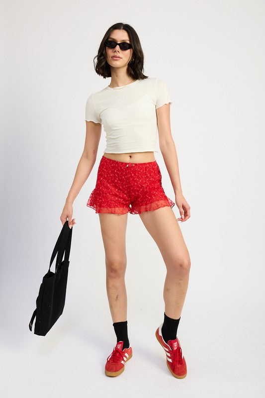 Ruffle Jersey Shorts - Emory Park